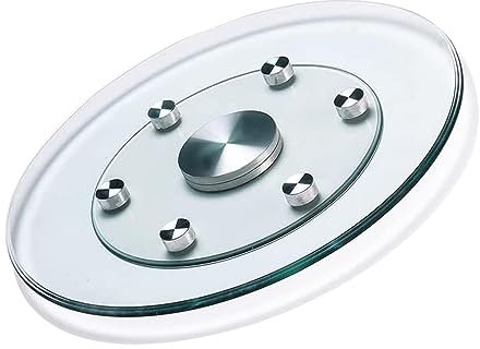 DONGGANSHI Transparentes Glas Lazy Susan Drehteller Runde Tischplatte, Verdicktes Doppelschicht-Mittelstück Großes Servierplattentablett Mit Schwenkhilfesystem Für Couchtisch, Restauranttisch