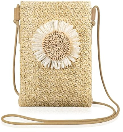 Iridsmole Straw Bag for Women Straw Crossbody Phone Bag