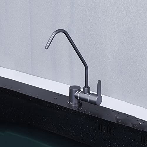 WDSOPK Küchenarmaturen Wasserfilterhahn Kaltwasserhahn Für Umkehrosmoseanlage Edelstahl Klapphahn,Grau C(Gray C)