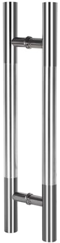 HDEYRSX 1x Maniglia per Porta Doccia in Acciaio Inossidabile,Pomello per Porta in Vetro,Maniglioni Doppia Barra laterale per Hotel Home Club Office Store Barn,con Viti (Hole Centre 180mm)