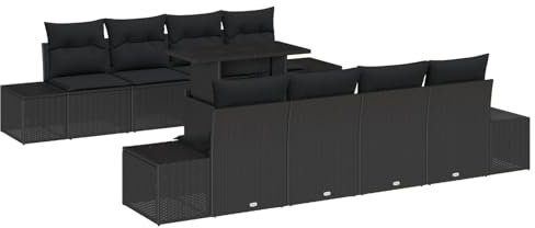 vidaXL 7-teiliges Gartensofa-Set mit Kissen in Anthrazit, aus Poly-Rattan, perfekt für die Terrasse, Esszimmermöbel oder als Lounge. Modular und modern, flexibel für Deine sommerliche Oase.