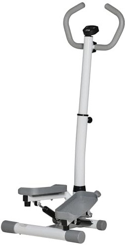 HOMCOM Twist Stepper Ajustable Pantalla LCD Blanco y Gris