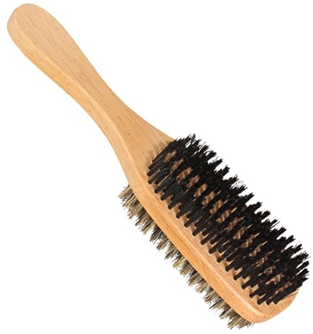 VALICLUD Doppelseitige Rasierbürste für Männer mit Gelben Nylonborsten und Borsten zur Bartpflege und Hautpflege zur Hautexfoliation und Haarwachstumsförderung