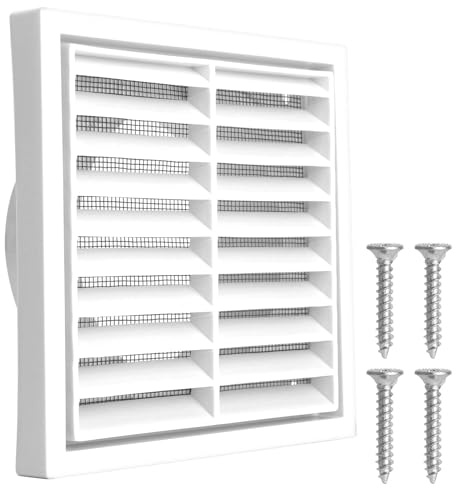 TMZELOA Rejilla de ventilación redonda de 100 mm, salida de aire universal ABS con protección contra insectos, fácil instalación para baño, cocina, garaje y exterior, rejilla de ventilación resistente