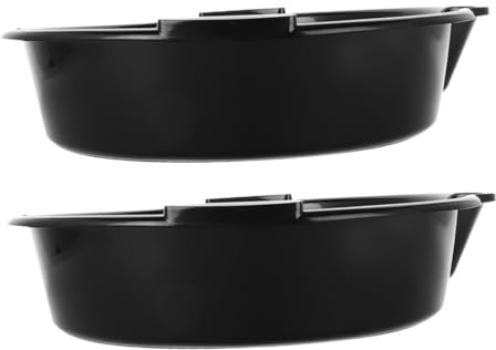 HEMOTON Juego de 2 Bandejas de Goteo de Plástico Negro para Recogida de Aceite Reutilizables y Fáciles de Limpiar Bandejas Grandes para Cambio de Aceite y Mantenimiento del Automóvil