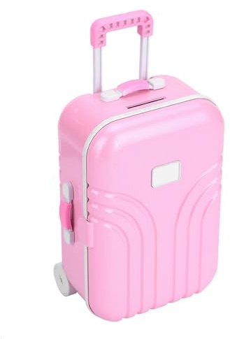 Yechiry Niedliches Baby-Kofferspielzeug, Ungiftiges Rollkoffer-Mini-Gepäckspielzeug für Kleine (PINK)
