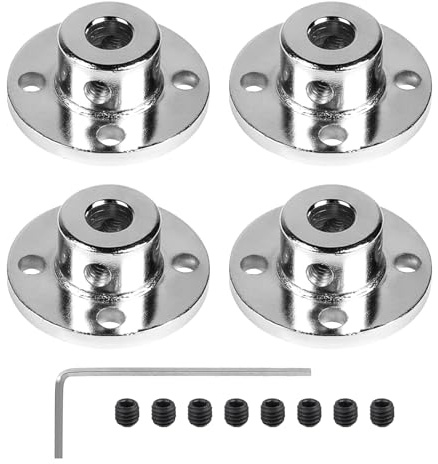 LALAGO 4 Pcs Flange di Accoppiamento, Modello con Guida Rigida, Raccordi per Albero/Asse, Flangia Accoppiamento Connettore con Viti per Fai Da Te e Motori di Modellini Radiocomandat (10mm)