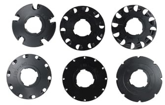 FACAIIO Juego de 6 platos para plantas EarthWay 1001, sembrador de jardín, con discos de maíz dulce, rábano, zanahoria, frijoles, guisantes y remolacha, plástico negro