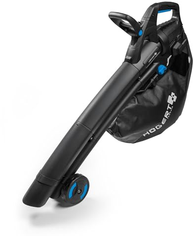 HÖGERT TECHNIK Soffiatore/aspiratore a batteria 2x18 V, soffiatore da giardino brushless con funzione di aspirazione, velocità variabile, sacco di raccolta da 45 l, senza batteria inclusa