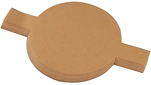 Juvale Baking Parchment Paper Rounds - 8-Inch Brown, 100 Count - Nonstick Cake Pan & Baking Sheet Liners with Lift Tabs - Unbleached Parchment Rounds