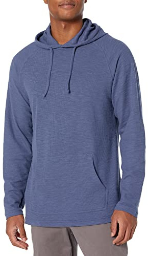 Amazon Essentials Sweatshirt à Capuche à Enfiler en Tissu Flammé Isolant à Manches Longues (Déjà Goodthreads) Homme, Bleu Jean, XL Taille Tall