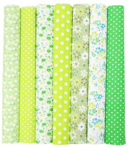 Yalulu 7 Pezzi 50 x 50 cm Tessuto Patchwork Cotone pretagliato Quilt Tessuto Quarti Fai da Te Tessuto resti Pacchetto Tessuto