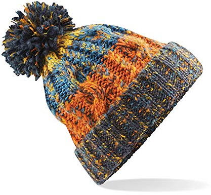 ASVP Shop Corkscrew Cable Knitted Bobble Hat Plain Boys Girls Beanie Warm Winter Pom Wooly Cap (Retro Blues, Junior)