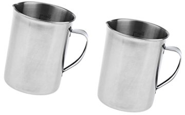 F Fityle 2PCS 1000ml Verres Doseurs, Pot à Lait INOX pour Mousser Le Lait, Bécher Gradué pour Lait/Eau/Huile en Acier Inoxydable Anti-Rouille pour/Restaurant/Cuisine/Laboratoire