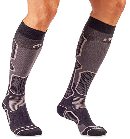MICO Chaussettes de Ski Medium Grise/Noire