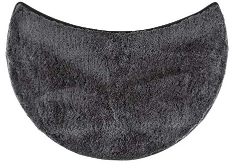 fluffy® Badteppich für Rundduschen aus Mikrofaser mit Rutschfester Unterseite (Sichel | Duschradius 55 cm, Anthrazit)