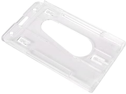 Vertikaler Ausweishalter aus Hartplastik, für Doppelkarten, 10 x 6 cm, transparent
