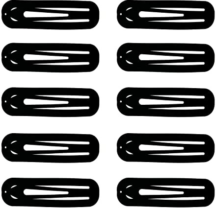 Lot de 10 barrettes à cheveux en métal antidérapantes de 6,8 cm - Accessoires de coiffure pour femmes et filles - Noir - Ovale