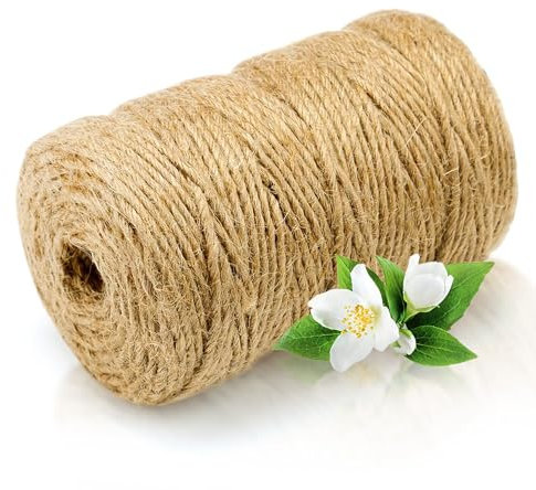 Abio Jute-Schnur 50m 2-3mm Jutegarn 50m Schnur reissfest 100% Natur Jute Kordel Deko Paketschnur Naturfaser Dekoration Verpackung Bindegarn Hanfschnur Spagat Hanfband Juteband