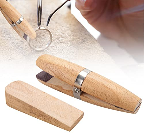 Wooden Ring Clamp, Jewelers Holder - Jewelry Making Benchwork Professional Hand Tool for Polishing, Repairing, Stone Setting & Engraving