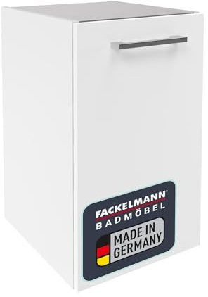 FACKELMANN Hängender Unterschrank Verona – Premium-Qualität Made in Germany – Badunterschrank in Weiß-Hochglanz – 35 x 57,5 x 39,7 cm Rechtsanschlag