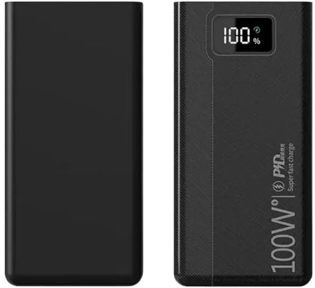 Banque d'alimentation 100W 3/50000mAh 4 Chargeur de Batterie Externe Portable à Charge Rapide USB (Size : Black 50000mAh)