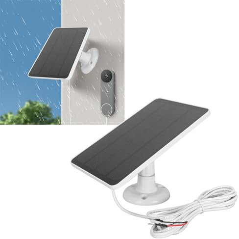 Solar Panel, Doorbell Solar Panel P66, 600mA 10W Doorbell Solar Charger with 9.8ft Charging Cable and 360° Adjustable Mount for Doorbell Camera (CSP4W-U-W)