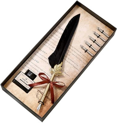 Brrnoo Federhalter Set mit Tinte, Vintage Kalligraphie Federhalter für Handschriftliebhaber, perfektes Geburtstagsgeschenk