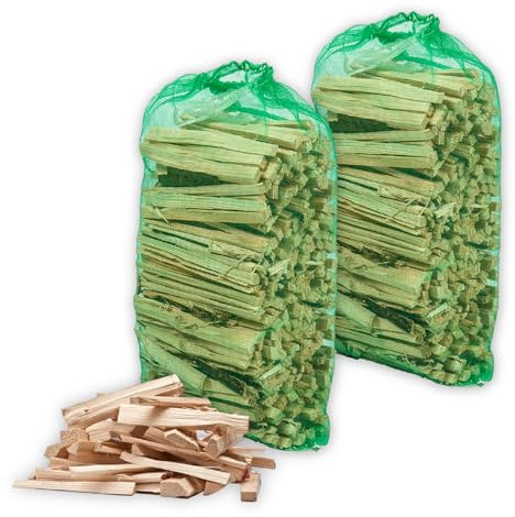 Carbeth Plants - Kiln Dried Kindling Wood (Approx 10kg) - Easy Light Natural Firelighters - For Wood Burners, Fire Pits, Fireplaces & Stoves - For BBQs, Stone Pizza Ovens & Food Smokers