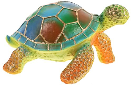 JEWEDECO Schildkrötenlampe Aus Gebeiztem Harz Tischleuchte Mit -lichtquelle Heimornament Für Schlafzimmer Ästhetische Nachttischlampe