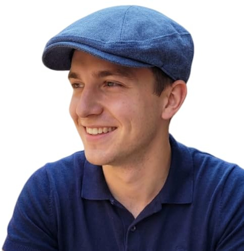 HIQIU Klassische Schiebermütze Herren aus Baumwolle Leinen - Gatsby Efeu Hut Flatcap Herren Sommer Schirmmütze Newsboy Cap Baskenmütze