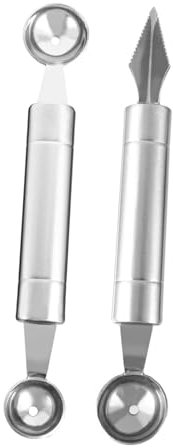 HOLIDYOYO 2pezzi Cucchiaio Per Dessert Acciaio Inossidabile Per Gelato e Intaglio Frutta Strumento Ergonomico Per Palline Frutta e Decorazioni Facile Da e Utilizzare