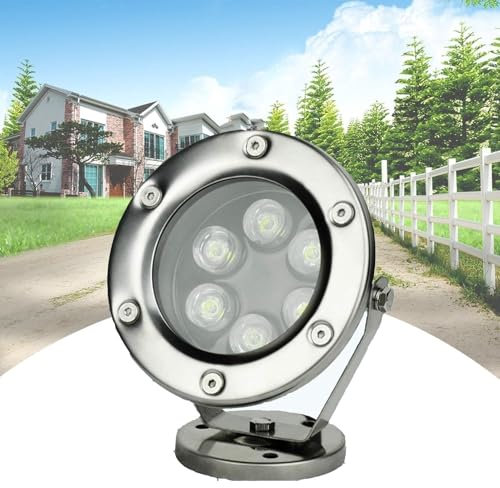 QICBYING Faretti LED Esterno - Fontana A LED, Faretto da Incasso per Esterni 12V, Luci LED Subacquee Ad Angolo Regolabile A 360°, Luci Sommergibili in Acciaio Inossidabile Impermeabili IP68(Green,9W)