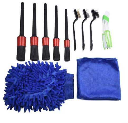 13-teiliges Auto-Reinigungsset mit Detail-Pinseln und Handschuhen für effektive Fahrzeugwartung