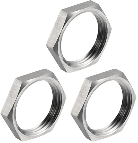 QUARKZMAN 3Pcs Raccord de Tuyau Coulé Écrou à Six Pans Acier Inoxydable 304 | Écrou à Six Pans NPT 3/4 Filetage Femelle, pour Plomberie Fixe Balai à Eau et Nettoyeur de Sous-Carrosserie