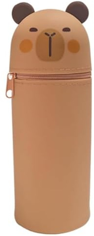 Dryxog Federmäppchen, 2 in 1 Weiche Silikontasche Stand Up Federmäppchen Pencil Case, Tischstifthalter Federtasche Tier Stifthalter Schulmäppchen, Bleistifttasche für Mädchen Junge