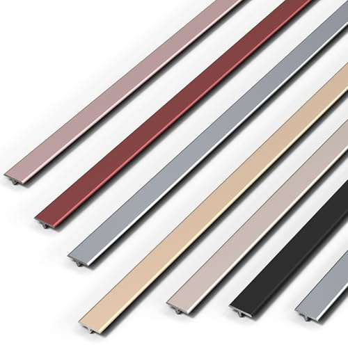 3 X 90 Cm T-Profilleiste Zur Verzierung Von Türen, Fliesen Und Wandfugen, Aluminium-Bodenübergangsleiste, Flache Abdeckleisten, Für Laminatbodenfugen Und Türübergänge(Silver,6mm)