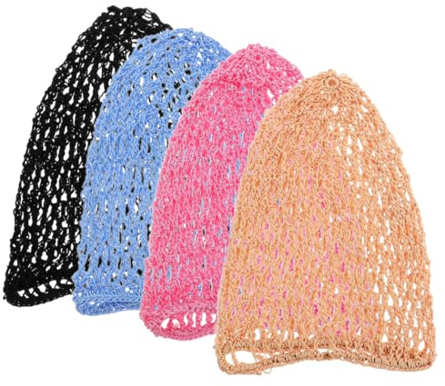 OUNONA 4 Stück Gehäkeltes Haarnetz Zum Schlafen, Netz-haarabdeckung, Strickschal Für Frauen, Um Sanften Haarschutz Während Des Schlafs Zu Bieten