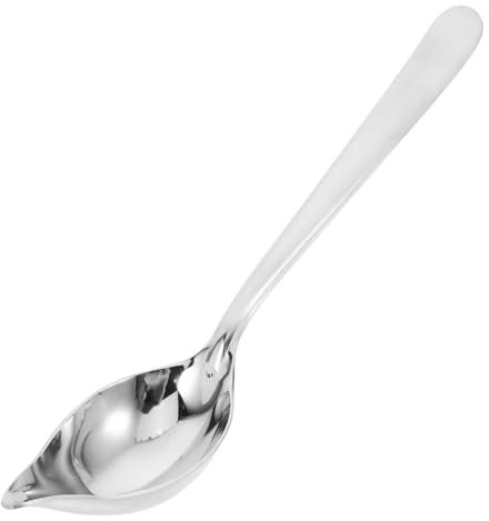 Garneck Cucchiaio da salsa a manico lungo cucchiaio da disegno per salsa cucchiaio per assaggiare la salsa cucchiaio per salsa di bistecca cucchiaio a filo acciaio inossidabile 304 Argento