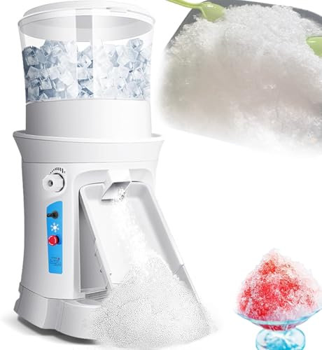 XCSCUK Tritaghiaccio Commerciale da 350 W, Macchina per Coni da Neve per Rasoio da 15 Litri, Spessore Regolabile, per Feste Eventi Snack Bar, casa