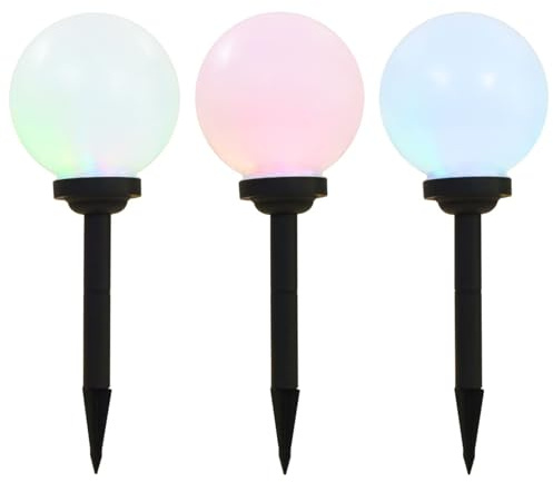 Snsowed Lampade Solari da Esterni Sferiche 3 pz LED RGB 20 cm,Illuminazione,Illuminazione da giardino-44458