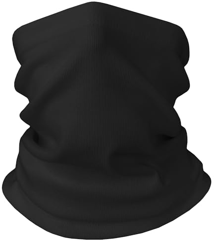 ehsbuy Scaldacollo Snoods per uomini e donne antivento bandana copertura viso maschera da sci leggera ghette sciarpa regali per motociclismo corsa ciclismo, Nero , Taglia unica