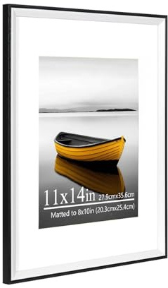 Baoee 11x14 Black white Picture Frame，photo frame with acrylic glass,Poster Frame