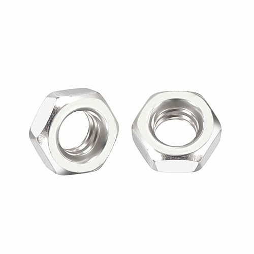 Kozelo 200pcs Hex Nuts - [M4-0.7] 201 Stainless Steel (A1) Hardware Nuts for Mechanical Repair & Assembly, Standard Metric Coarse Thread Nut, Bright Finish, Silver