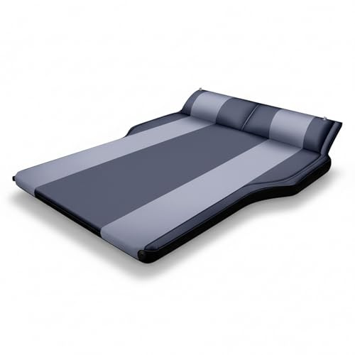 GTYMTTX Matelas Voiture Arriere, Auto-Gonflant Pliable avec Oreiller Réglable, 5 cm Épais, Pongee Imperméable, Supporte 200 kg, Idéal Voiture, Camping et Maison (Gris Foncé, 130×180×5 cm)