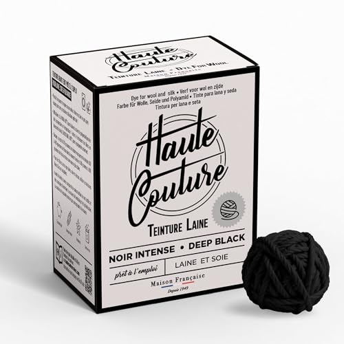 Colorante per Tessuti Speciale Lana Nero – Haute Couture – 300 g Tutto-in-Uno – Tintura per Tessuti a Mano – Lana & Seta – Tinta per Vestiti - Certificato Oeko-TEX