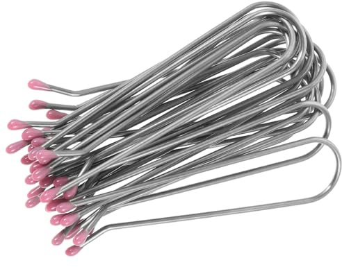 Healeved Hot Roller Curler Clips Easy to Replace 20pcs for Hair Styling U-shaped Metal Replacement Hair Clips Silver Sturdy Design for Electric Heated Rollers for Salon Or Home Use