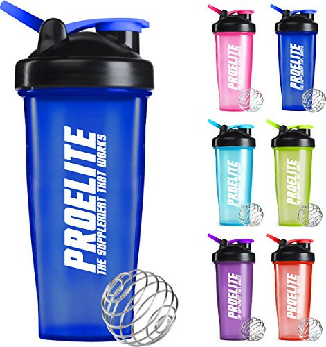 PROELITE Protein Shaker Water Bottle 600ml to 700ml Unisex Mixball Water Diet Shake Mixer Cup 4 Whey Protein Creatine BCAA Weight Gainer (Pink)