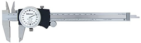 Mitutoyo 505-740J 0-6 Zoll, 001 Zoll Messschieber, 2 Zoll/Umdrehung, weißes Zifferblatt