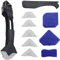 CENPEK Ensemble d'outils d'étanchéité en Silicone 3 en 1 avec 5 tampons en Silicone interchangeables, Outil de Finition d'étanchéité pour dissolvant d'étanchéité pour Joints d'évier de fenêtre